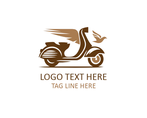 Minimal Scooter with Motion Trail Logo for Mobility Brands