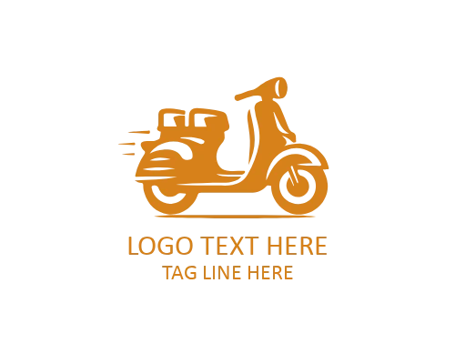 Minimal Scooter with Rider Logo for Mobility and Transport Brands