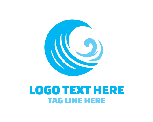 Minimal Sea Wave Mark Logo