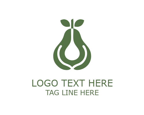Minimal Shape Flat Pear Logo