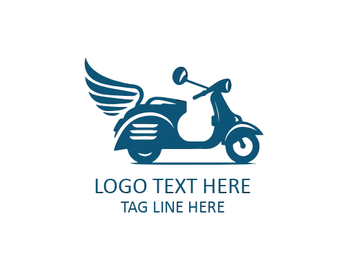 Minimal Side Silhouette Scooter Logo for Transport Brands