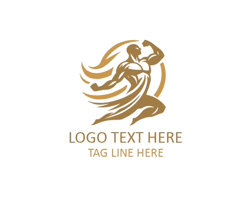 Minimal Side View Running Man Logo for Sports Brands