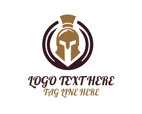 Minimal Spartan Head Linear Logo