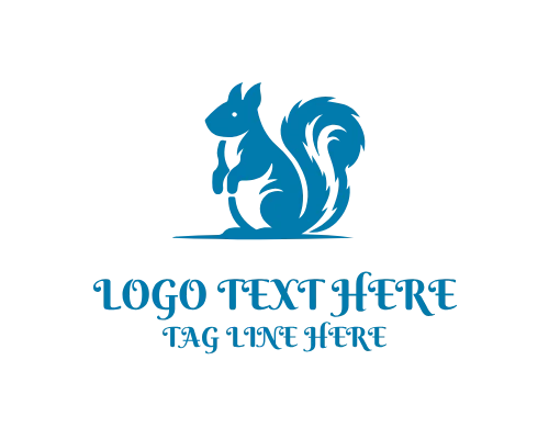 Minimal Squirrel Acorn Logo