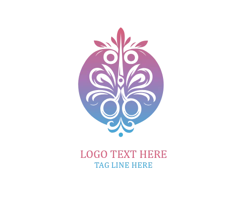 Minimal Studio Scissor Floral Logo