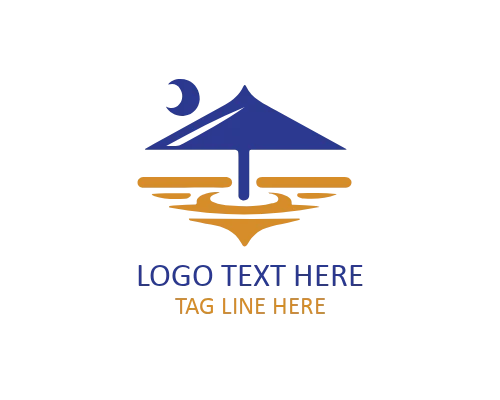 Minimal Sunset Beach Pool Logo for Vacation and Resort Brands