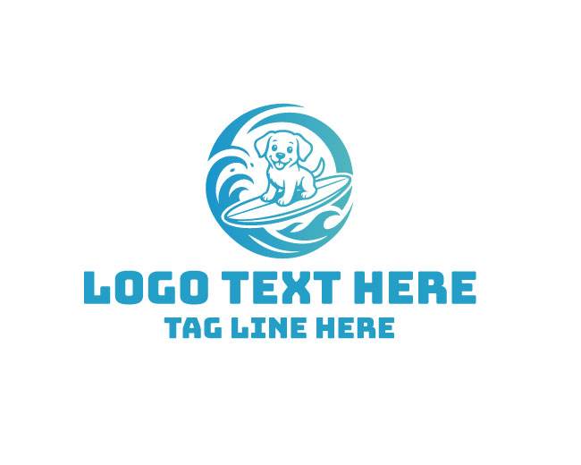 Minimal Surf Dog Logo