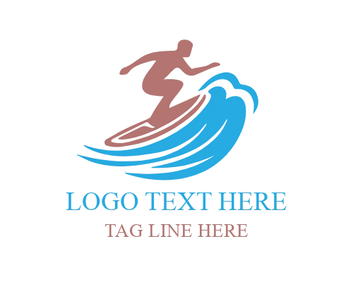 Minimal Surfing Wave Logo for Clean Ocean and Beach Branding