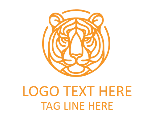 Minimal Tiger Face Monoline Logo
