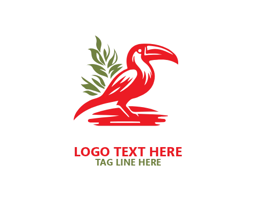 Minimal Tropical Bird Logo