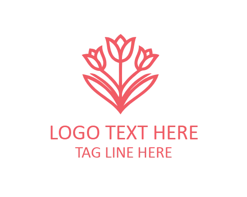 Minimal Tulip Flower Logo