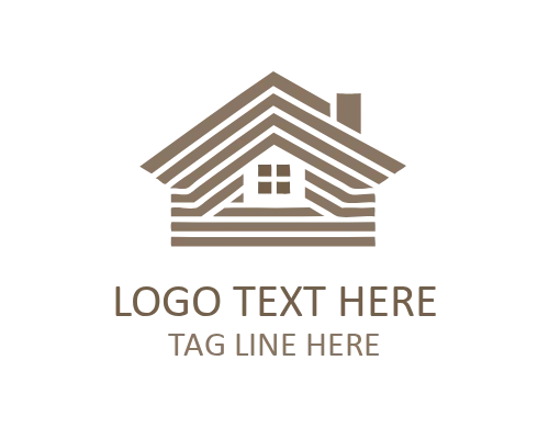 Minimal Twin Peaks Roof Logo for Roofing and Architecture Brands
