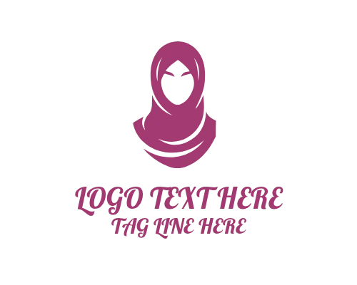 Minimal Veiled Hijab Woman Logo