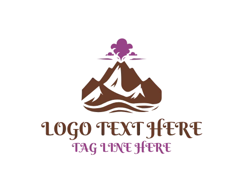 Minimal Volcano Mountain Logo