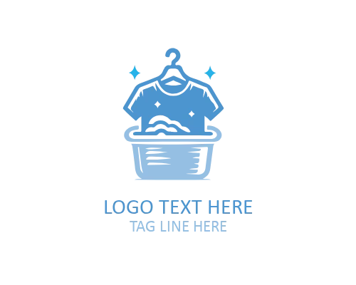 Minimal Washing Shirt Logo for Modern Laundry Branding