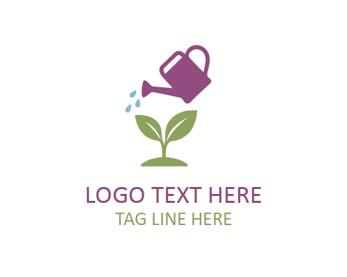 Minimal Watering Can Gardening Logo for Clean Garden Brands and Modern Identity