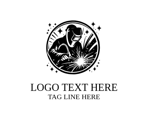 Minimal Welder Mask Icon Logo