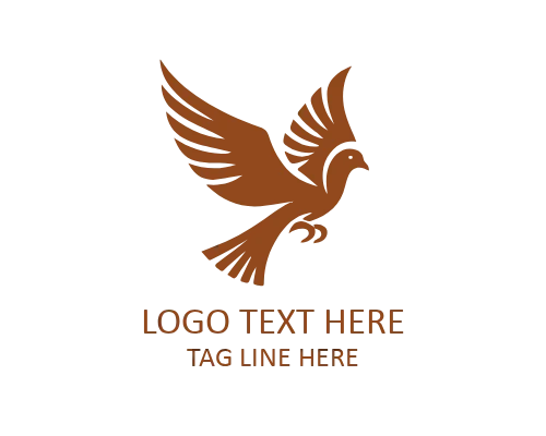 Minimal Wings Flying Bird Logo