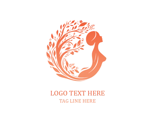 Minimal Woman Tree Logo