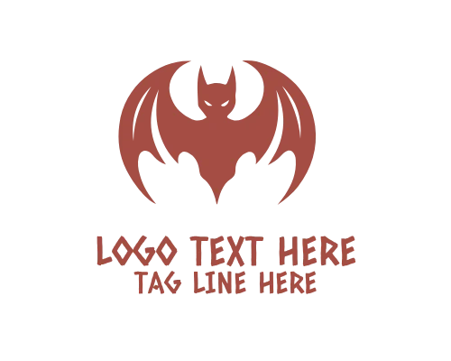 Minimalist Bat Icon Logo