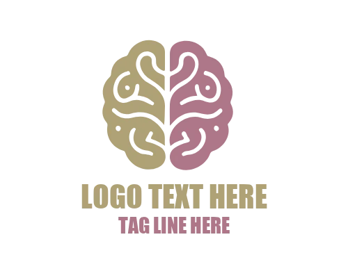 Minimalist Brain Logo for Clean Tech and Education
