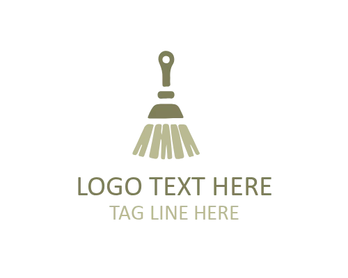 Minimalist Broom Outline Logo