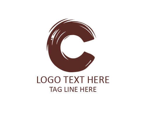 Minimalist Brush Letter C Logo for Clean Branding