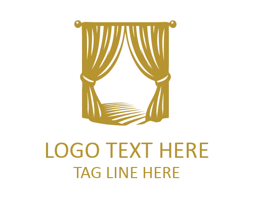 Minimalist Curtain Logo for Interior Branding