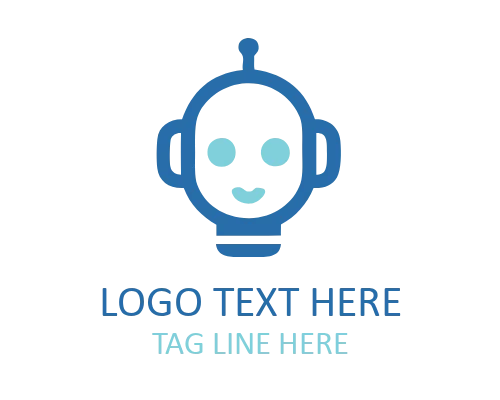 Minimalist Cute Robot Logo for Modern Branding