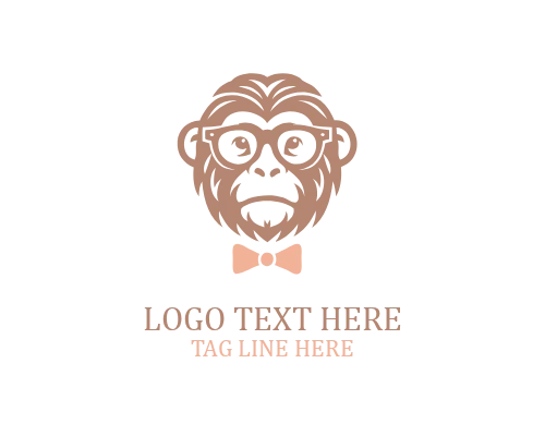 Minimalist Face Monkey Logo