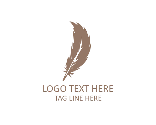 Minimalist Ink Feather Pen Logo