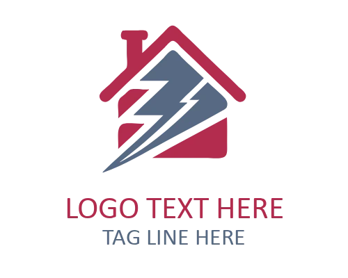 Minimalist Lightning Bolt House Logo for Clean Energy Identity