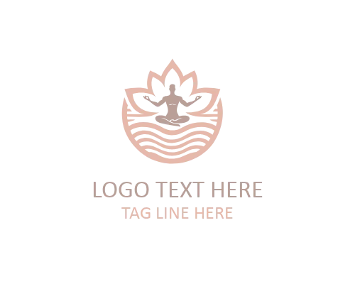 Minimalist Lotus Pose Yoga Logo