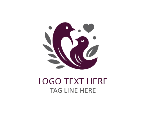 Minimalist Love Bird Logo for Wedding Identity