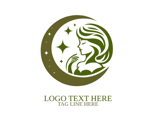 Minimalist Moon Girl Logo