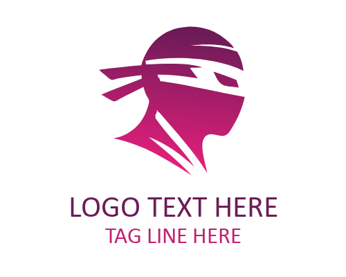 Minimalist Ninja Mascot Logo for Gaming Identity