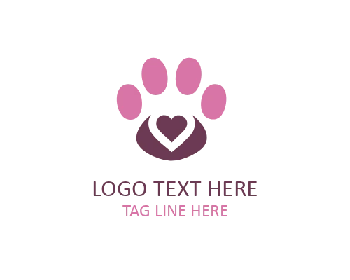  Minimalist Paw Love Logo for Modern and Clean Pet Branding