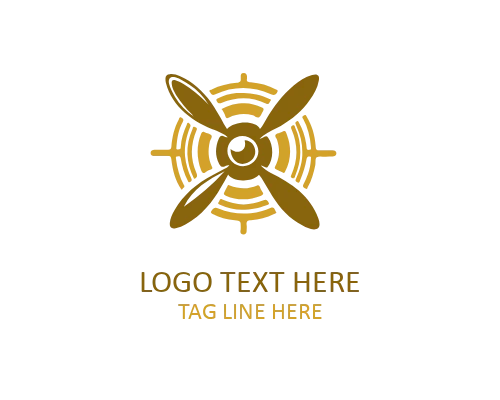 Minimalist Propeller Airplane Logo