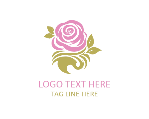 Minimalist Rose Line Art Logo