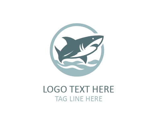 Minimalist Shark Outline Logo