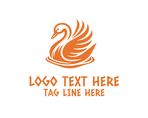 Minimalist Swan Outline Logo