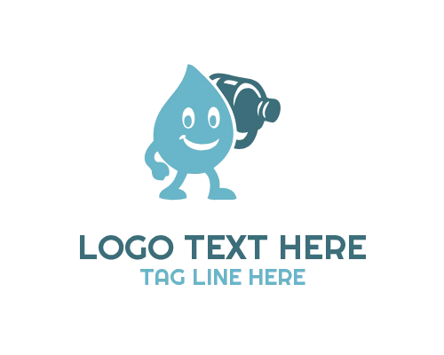 Minimalist Water Drop Mascot Logo