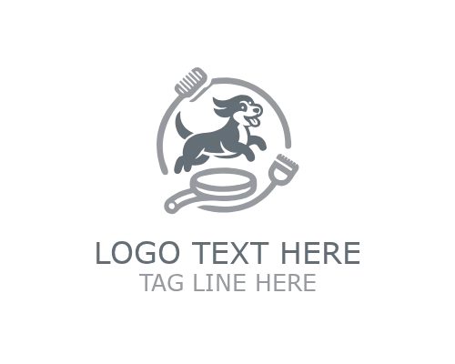 Mobile Dog Grooming Service Logo