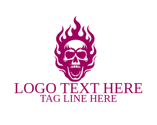 Modern Abstract Flaming Skull Logo