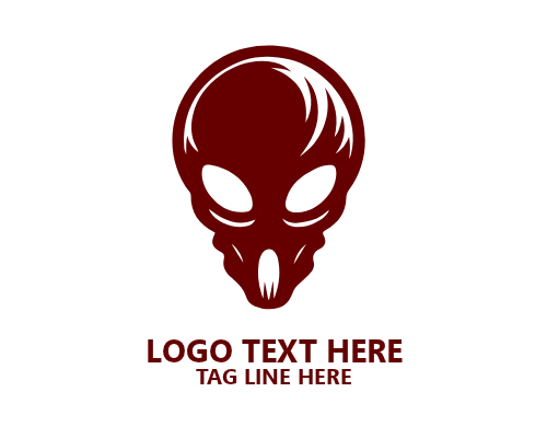 Red Modern Alien Logo