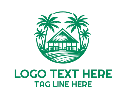 Modern and Green Hut Logo