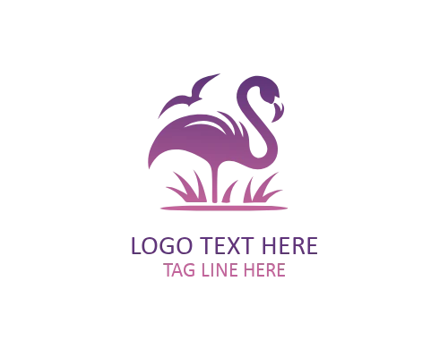 Modern Art Flamingo Logo for Creative Lifestyle Brands