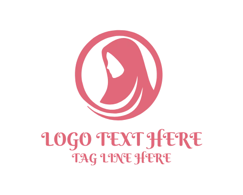 Modern Art Veiled Hijab Woman Logo