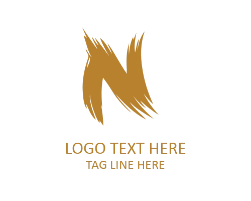 Modern Artistic Brush Letter N Symbol Logo for Creative Branding