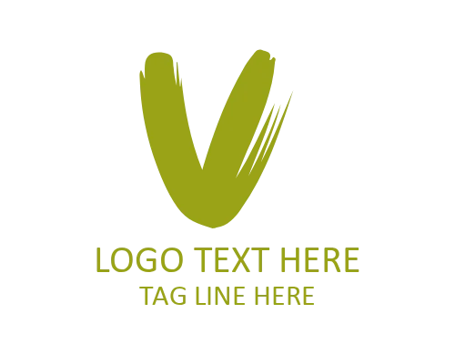 Modern Artistic Brush Letter V Logo for Creative Identity